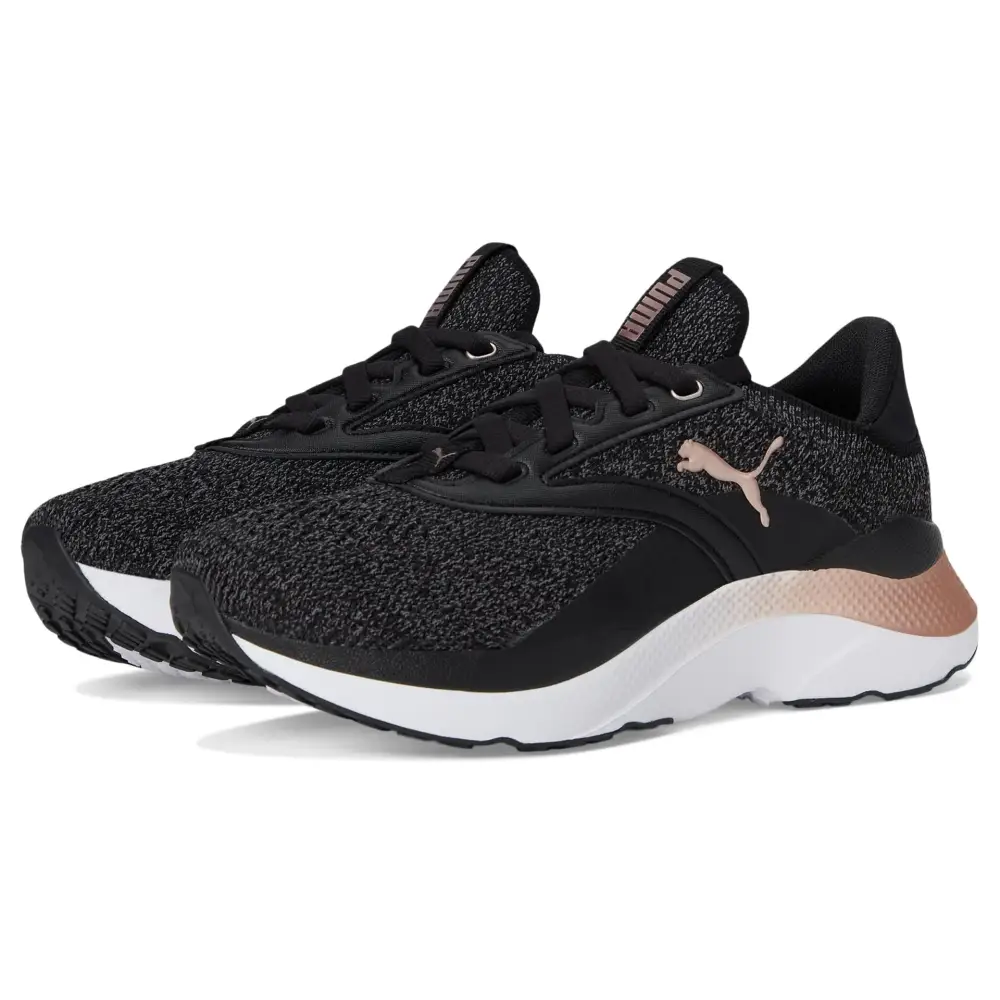 PUMA Womens Softride Mayve Sneaker Black/Cool Dark Gray/Rose Gold 10 - Puma Black/Cool Dark Gray/Rose Gold / 10