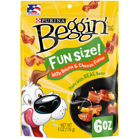 Purina Beggin Dog Treats Fun Size With Bacon and Cheese Flavor - (6) 6 oz. Pouches - n/a