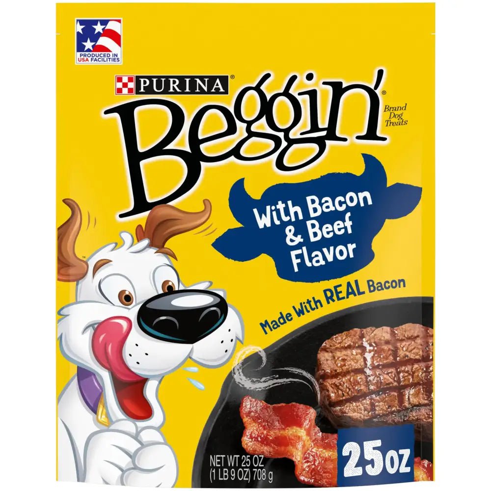 Purina Beggin Strips with Real Meat Dog Treats with Bacon and Beef Flavors 25 Ounce Pouch (Pack of 1) - n/a