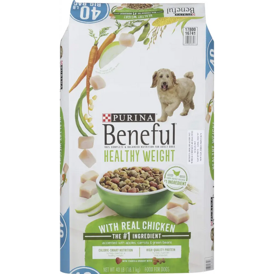 Purina Beneful Healthy Weight with Real Chicken Dog Food 40 lb. Bag - n/a