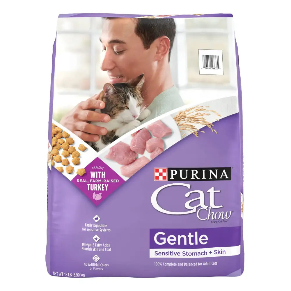 Purina Cat Chow Gentle Dry Cat Food Sensitive Stomach + Skin - 13 lb. Bag - 13 Pound (Pack of 1)