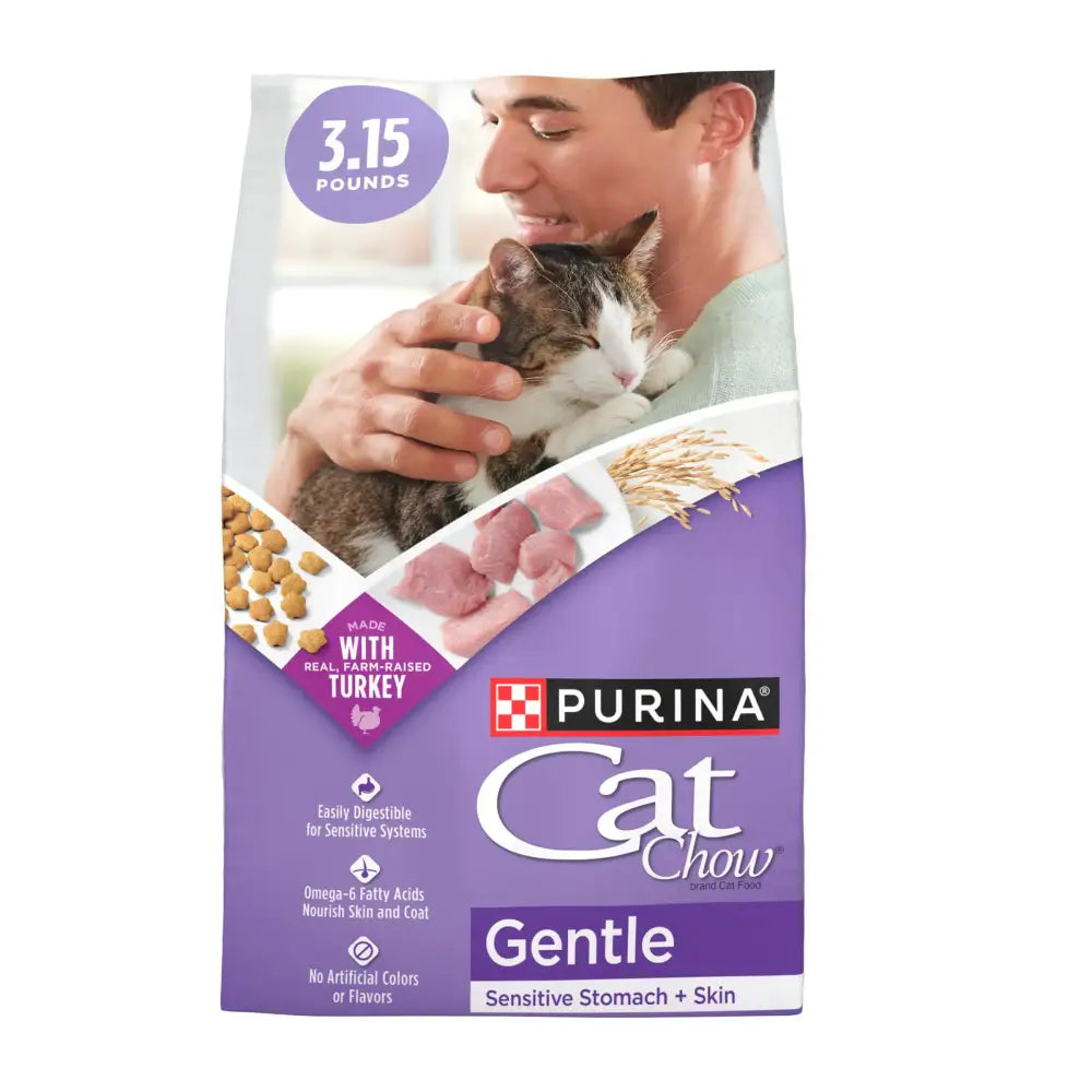 Purina Cat Chow Gentle Dry Cat Food Sensitive Stomach + Skin - (Pack of 4) 3.15 lb. Bags - n/a