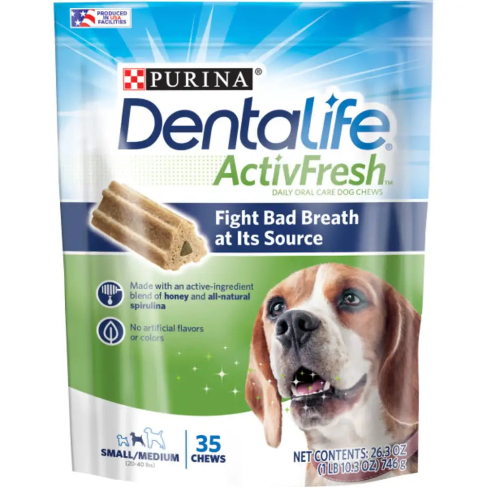 Purina DentaLife Dental Care Small/Medium Dog Chews ActivFresh Daily Oral Care - 35 ct. Pouch - n/a