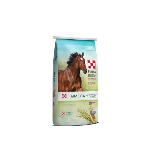 Purina | Omega Match Ration Balancing Horse Feed | 40 Pound (40 LB) Bag - n/a