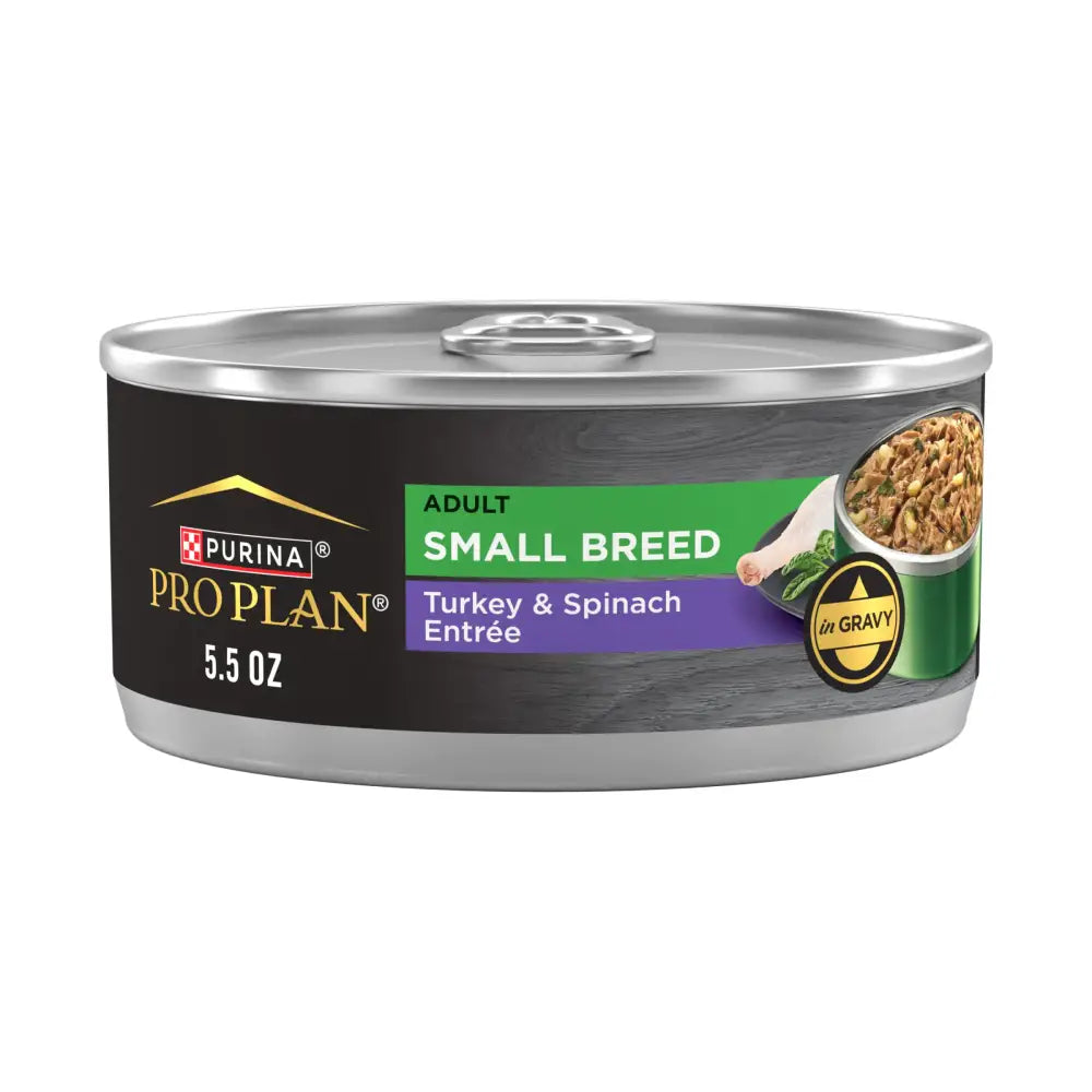 Purina Pro Plan Adult Small Breed Turkey and Spinach Entree in Gravy Wet Dog Food for Small Dogs - (Pack of 24) 5.5 oz.
