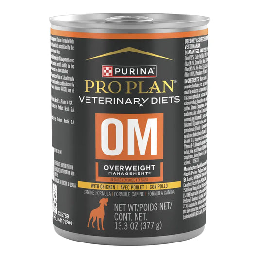 Purina Pro Plan Veterinary Diets OM Overweight Management Canine Formula Wet Dog Food - (12) 13.3 oz. Cans - 13.3 Ounce