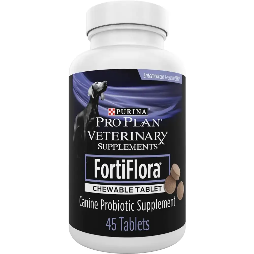 Purina Pro Plan Veterinary Supplements FortiFlora Chewable Dog Probiotic Supplement Tablets 45 ct. Canister - n/a