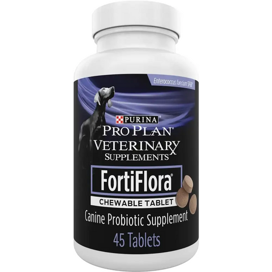 Purina Pro Plan Veterinary Supplements FortiFlora Chewable Dog Probiotic Supplement Tablets 45 ct. Canister - n/a