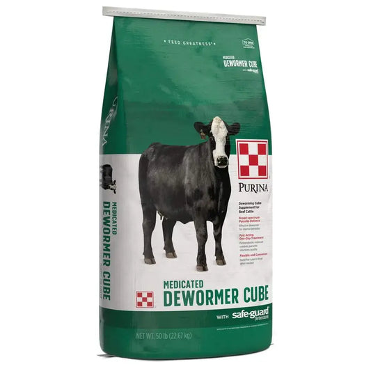 Purina | Safe-guard Cattle Cube Dewormer | 50 Pound (50 LB) Bag - n/a