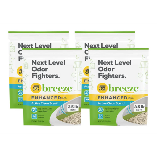 Purina Tidy Cats Breeze Enhanced Litter Pellets Active Clean Scent Anti-Tracking Pellets with Odor Control for Tidy