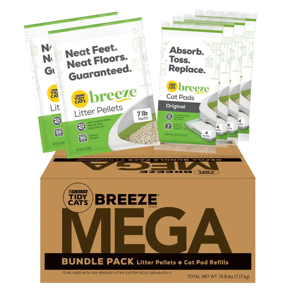 Purina Tidy Cats Breeze Litter System Cat Mega Refill Bundle - 14 lb. Box - n/a