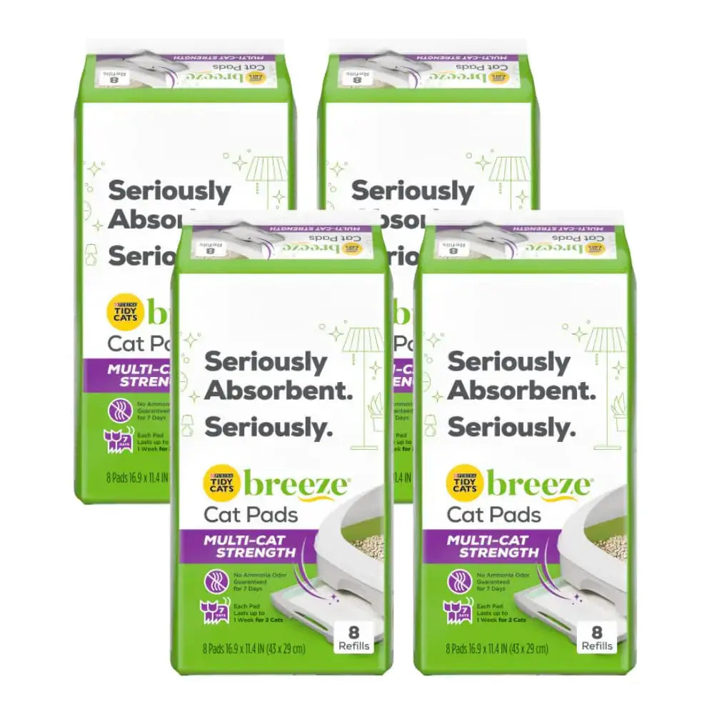 Purina Tidy Cats Cat Litter Accessories Breeze Pads Refill Pack Multi Cat Litter 8 Count Bag 8 Count (Pack of 4) - n/a