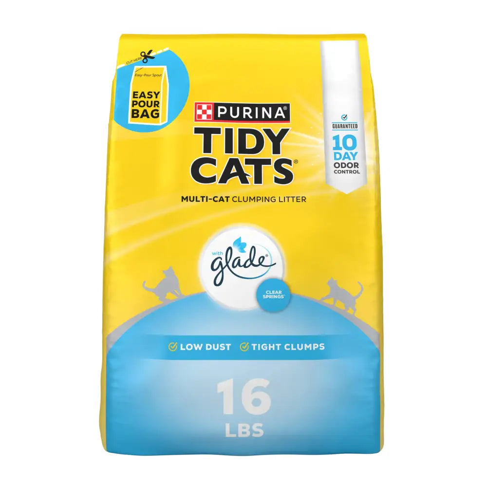 Purina Tidy Cats Clumping Multi Cat Litter Glade Clear Springs - 16 lb. Bag - 16lb Bag (Pack of 1)