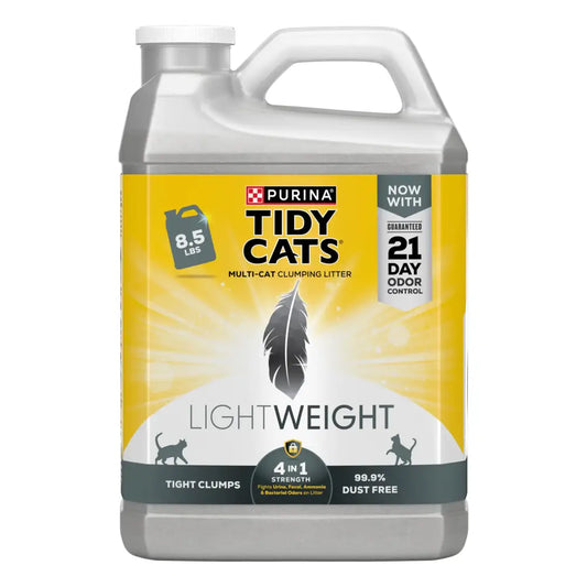 Purina Tidy Cats Light Weight Low Dust Clumping Cat Litter LightWeight 4-in-1 Strength Cat Litter - (2) 8.5 lb. Jugs