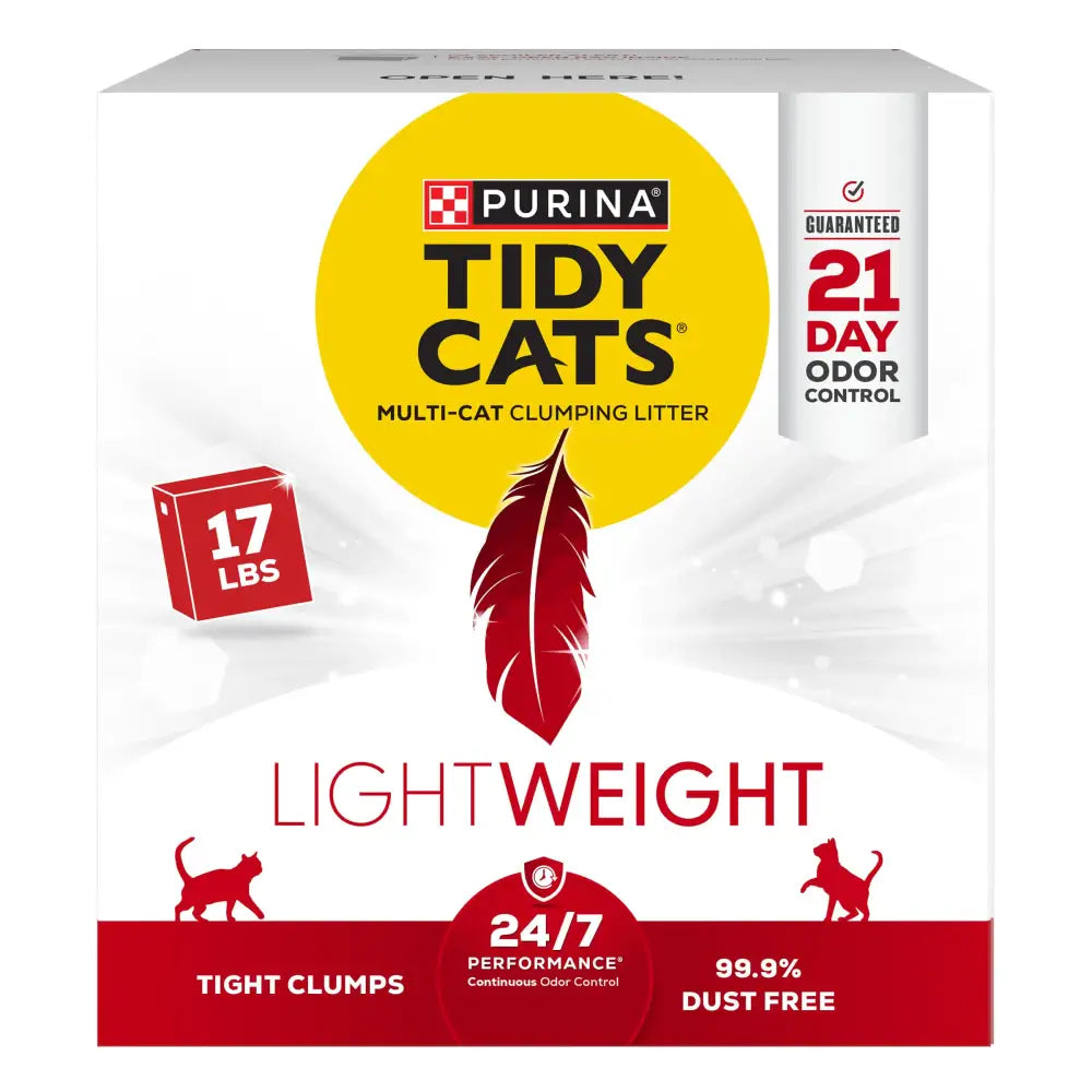Purina Tidy Cats Lightweight Low Dust Clumping Cat Litter Odor Control 24/7 Performance Multi Cat Litter - 17 lb. Box