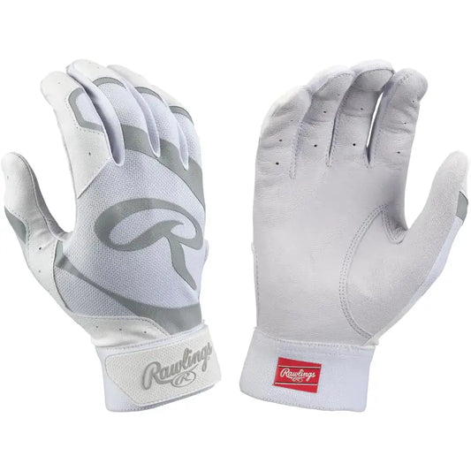 Rawlings | 5150 II Baseball Batting Gloves | White/White | Youth Small - White/White / Youth Small