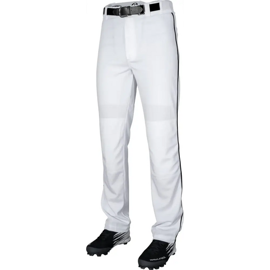 Rawlings Boys Baseball Pants Piped White/Black Youth Medium - Youth Baseball Pant’s Piped / White / Black / Medium