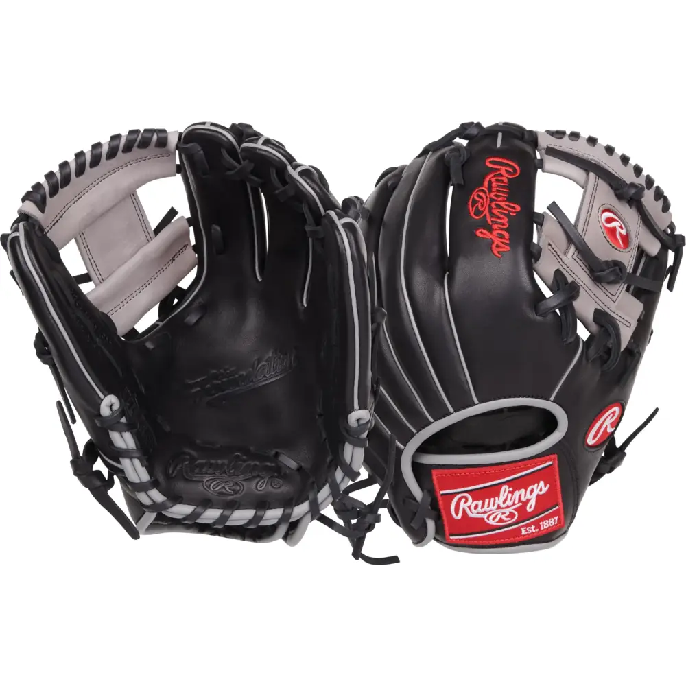 Rawlings | FOUNDATION Baseball Glove | Right Hand Throw | 11.5’’ - Pro I-Web | Black/Grey - Pro I-Web | Black / Grey