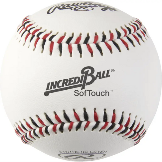 Rawlings | Incredi-Ball White Softstitch Baseballs | 9’’ | Cloth & Synthetic Leather Cover Options | 12 Count