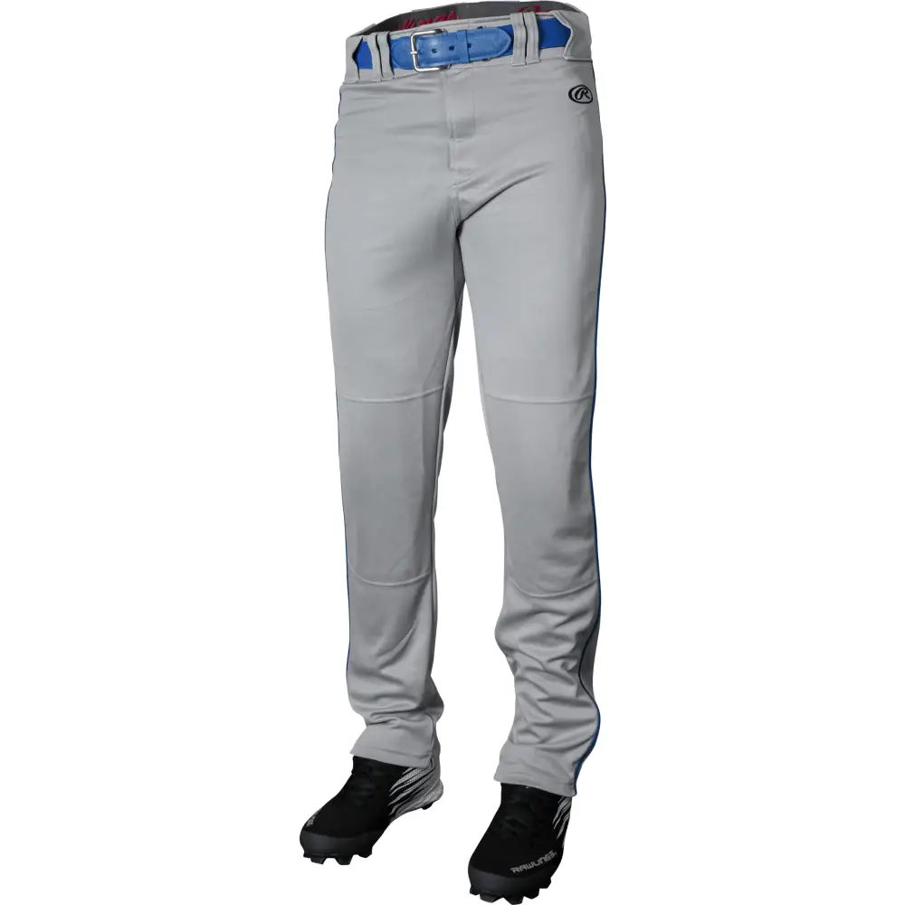Rawlings | LAUNCH SERIES Full Length Baseball Pants | Youth Small | Grey/Royal - Grey/Royal / Small