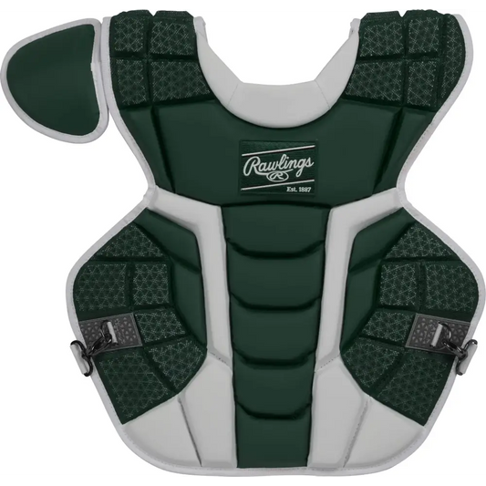 Rawlings | MACH Catchers Chest Protector | Baseball | Intermediate | Dark Green/White - Intermediate - 15 1/2’’ / Dark