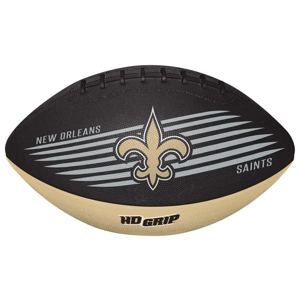 Rawlings NFL Downfield Youth Size Football with 5X HD Grip New Orleans Saints - Black New Orleans Saints / Youth