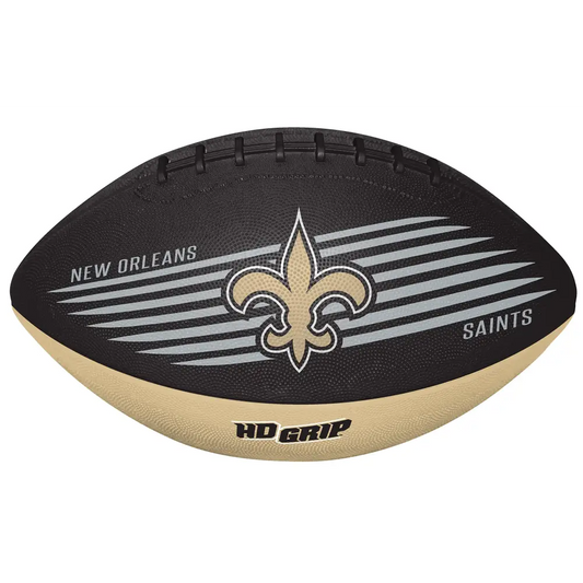 Rawlings NFL Downfield Youth Size Football with 5X HD Grip New Orleans Saints - Black New Orleans Saints / Youth