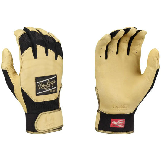 Rawlings | PRO Preferred Baseball Batting Gloves | Carmel/Black | Adult Medium - Carmel/Black / Adult Medium