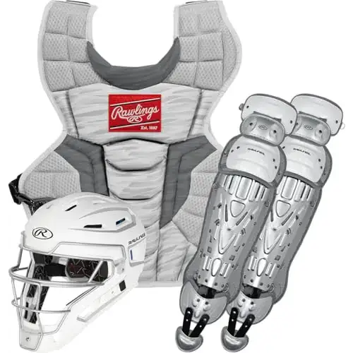 Rawlings | VELO 2.0 Catchers Set | Baseball | Youth Ages 12 & Under | White/Silver - n/a