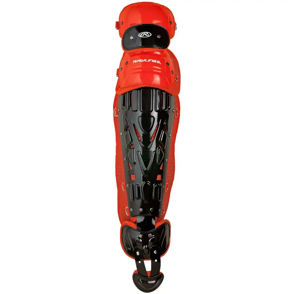 Rawlings | VELO Catchers Leg Gaurds | Baseball | Adult 16.5’’ | Black/Orange - Black/Orange / Adult - 16.5’’