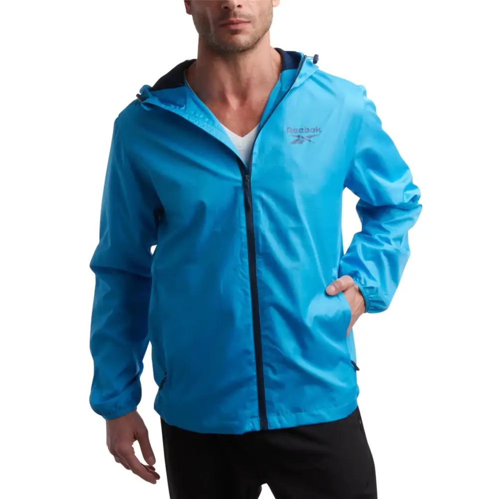 Reebok Mens Jacket - Wind and Water Resistant Full Zip Sherpa Lined Hooded Windbreaker Jackets for Men (Sizes: S-XL)
