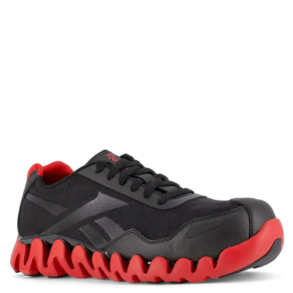 Reebok Mens Rb3016 Zig Pulse Composite Toe Shoe Black And Red Work & Safety Black 13 Wide US - Black / 13 Wide