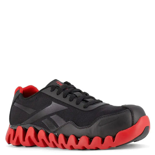 Reebok Mens Rb3016 Zig Pulse Composite Toe Shoe Black And Red Work & Safety Black 13 Wide US - Black / 13 Wide