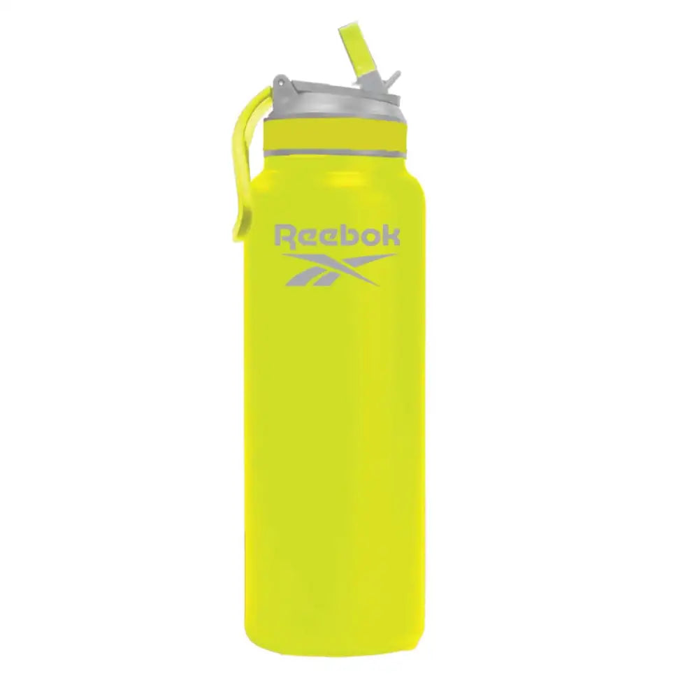 Reebok Stainless Steel Water Bottle With Lifestyle Design - Insulated Water Bottle 32 oz With Straw - Double Wall