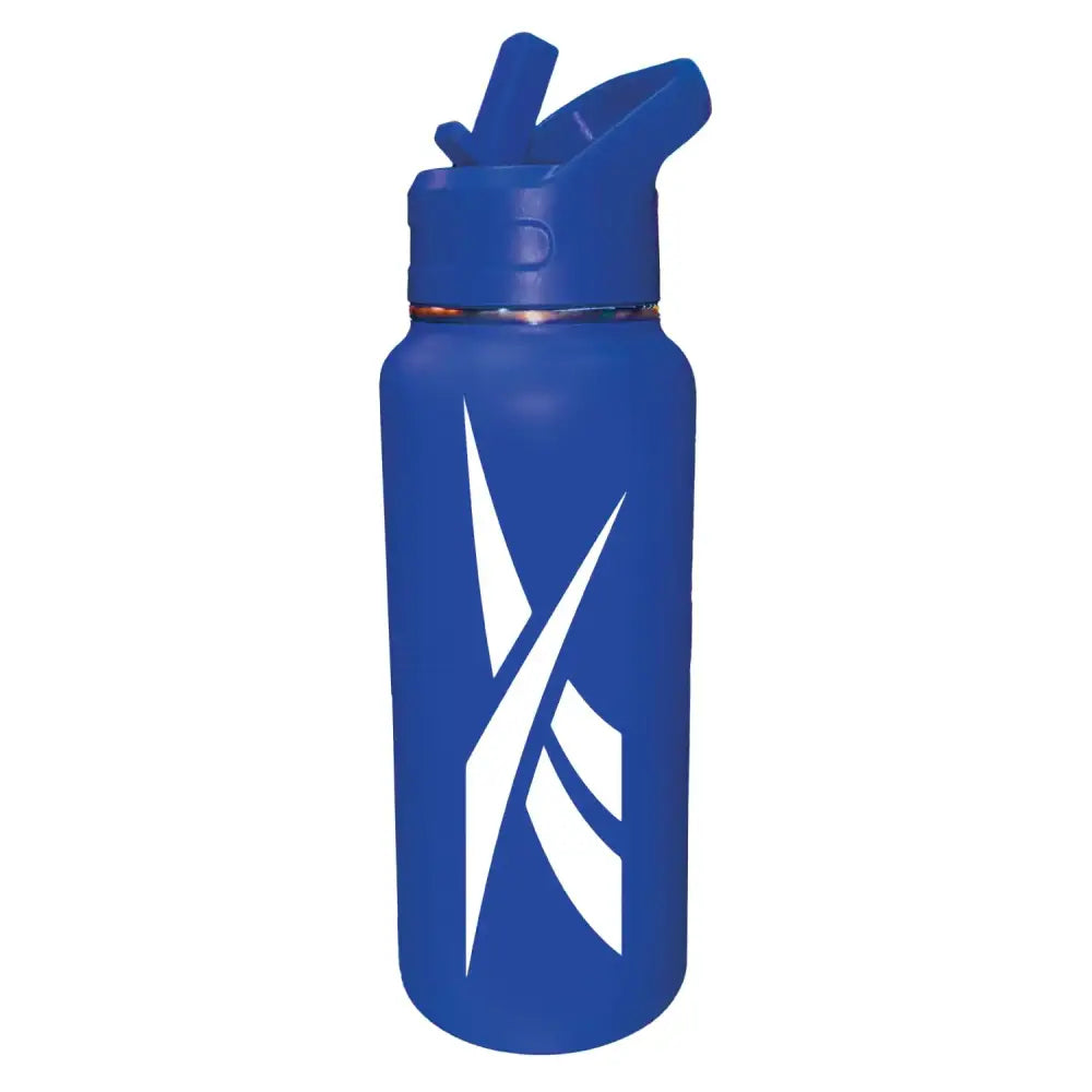 Reebok Stainless Steel Water Bottle With Straw Cap & Athletic Design - Insulated Water Bottles 32 oz - Double Wall
