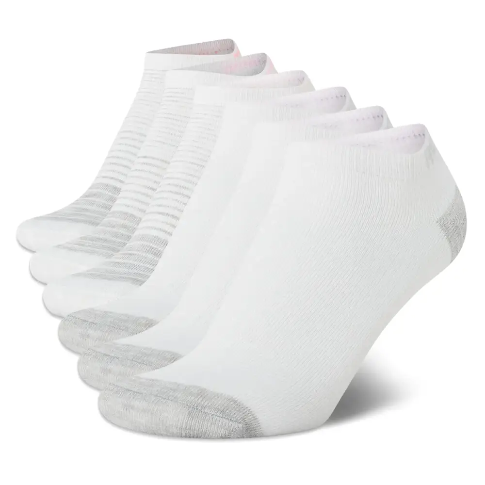 Reebok Womens Athletic Socks - Lightweight Low Cut Socks (6 Pack) Size 4-10 Pure White - Pure White / 4-10