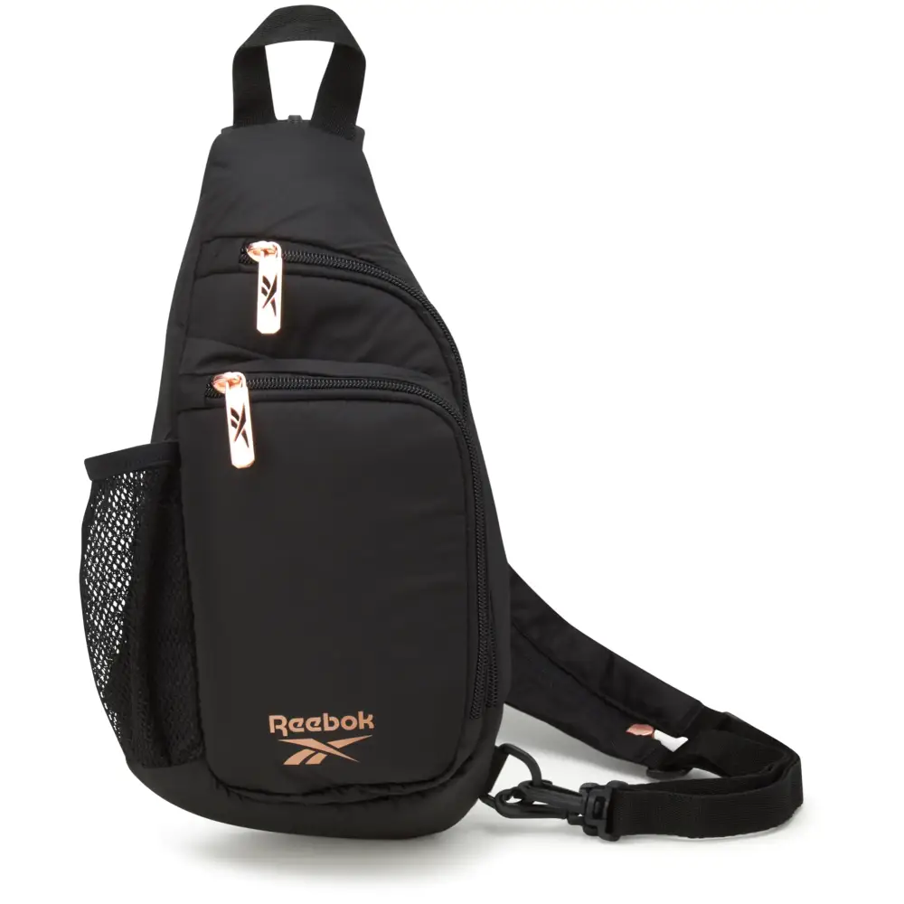 Reebok Womens Crossbody Bag - Sling Purse Shoulder Bag with Adjustable Strap - Mini Crossbody Bag for Women Black