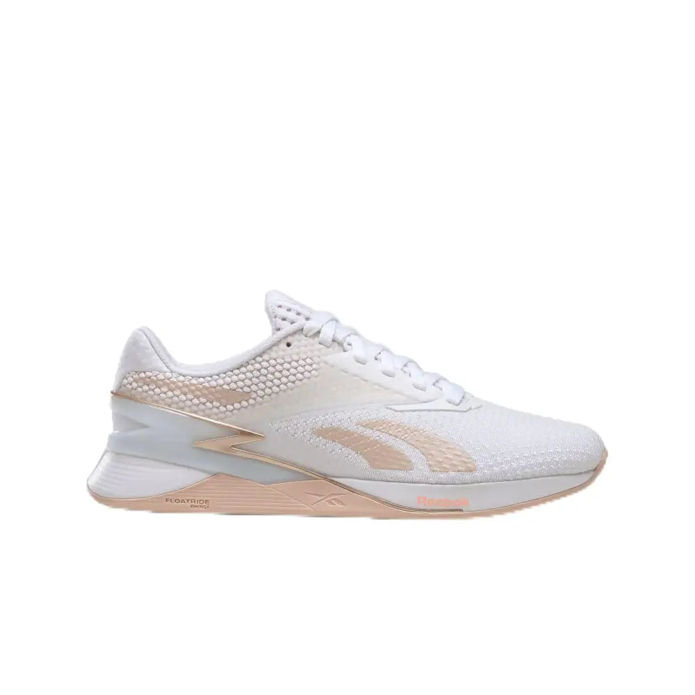 Reebok Womens Nano X3 Cross Trainer White/Soft Ecru/Aura Orange 10 - White/Soft Ecru/Aura Orange / 10