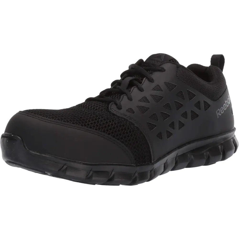 Reebok Work Mens RB409 Sublite Cushion Work Safety Athletic Composite Toe Shoe Black 11.5 Wide - Black / 11.5 Wide