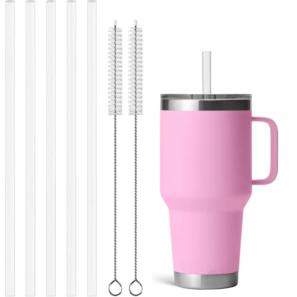 Reusable Straws for YETI Rambler Tumbler Replacement Straws Compatible with YETI Tumbler 35 oz Cup Clear Transparent