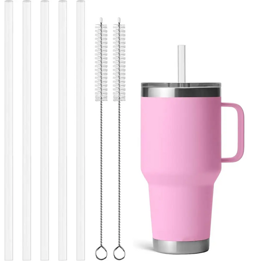 Reusable Straws for YETI Rambler Tumbler Replacement Straws Compatible with YETI Tumbler 35 oz Cup Clear Transparent