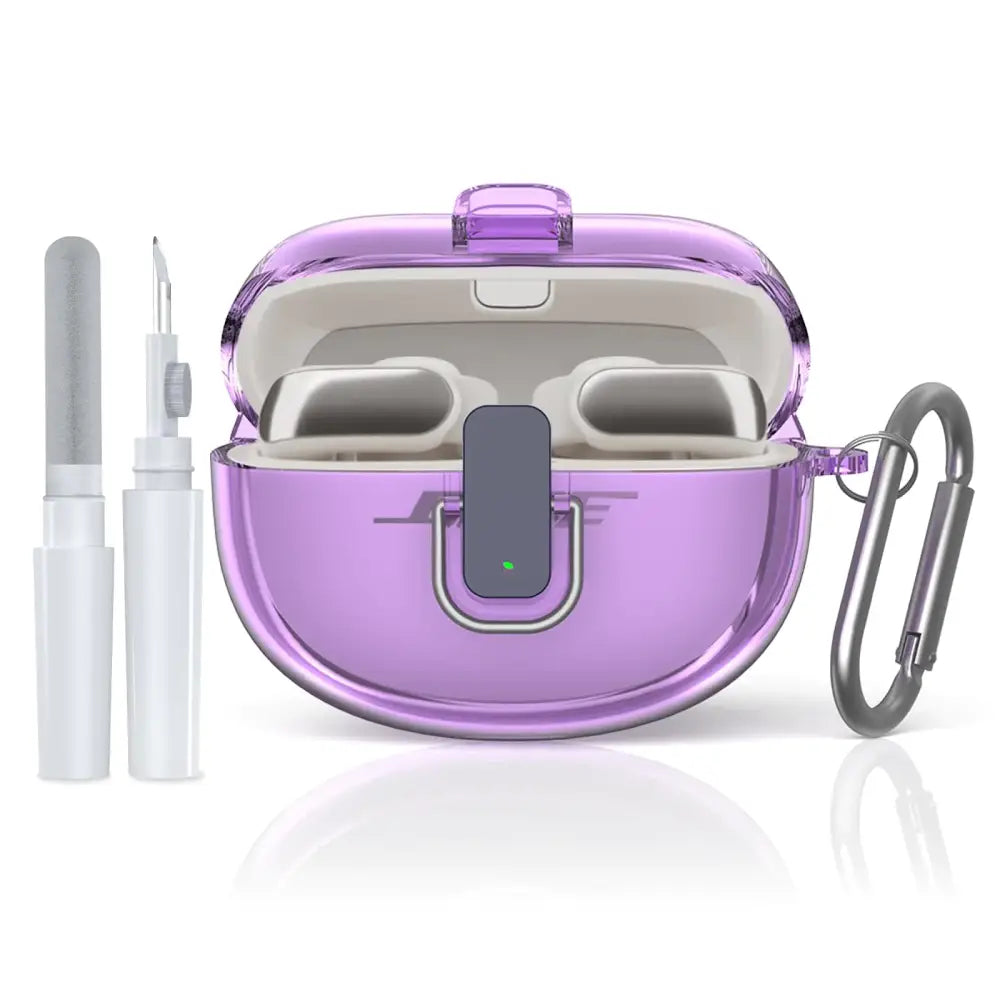 [Secure Lock] for Bose Ultra Open Earbuds Case(2024) TUDIOW Clear TPU Shockproof Protective Cover for Bose Open Ear