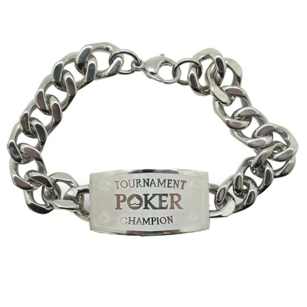 Silver Tournament Poker Champion Bracelet - Great Prize for Your Tournaments - n/a