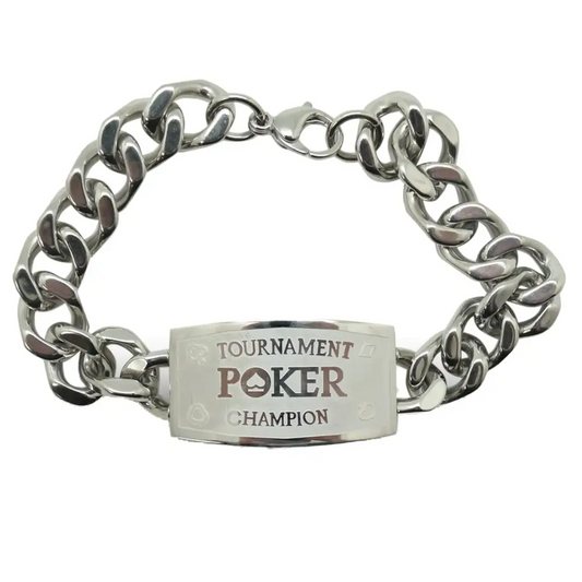 Silver Tournament Poker Champion Bracelet - Great Prize for Your Tournaments - n/a