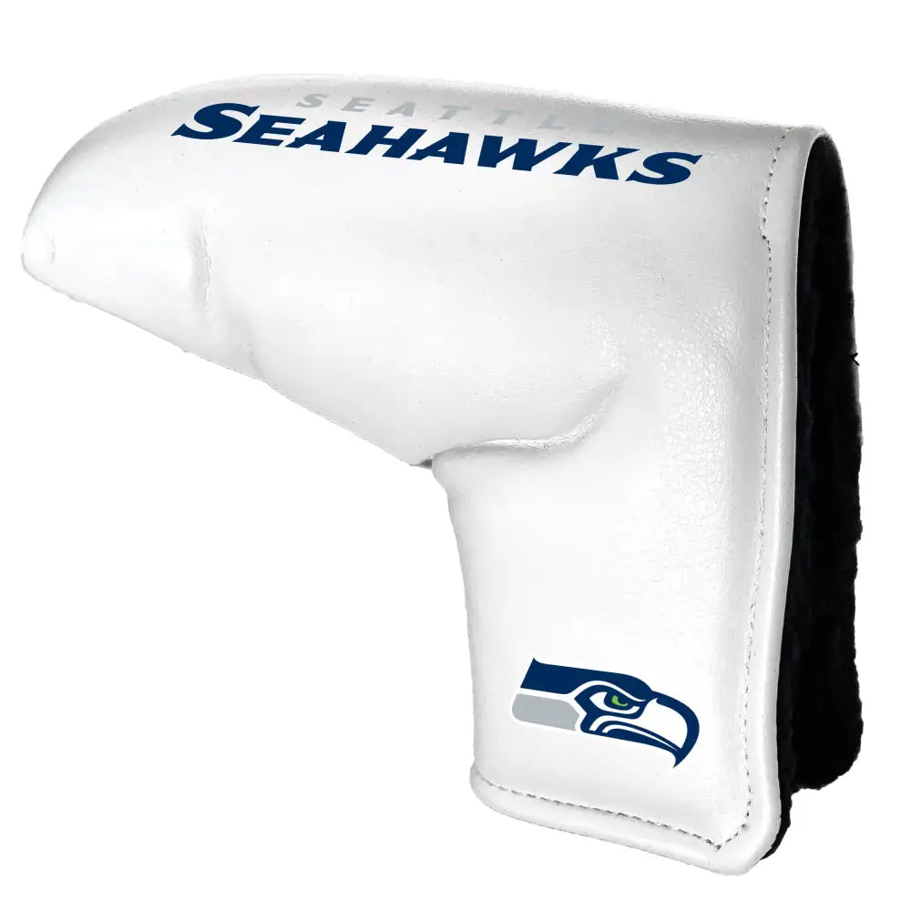 Team Golf NFL Seattle Seahawks Printed Team Golf NFL Tour Blade Putter Cover (White) Fits Most Blade Putters Scotty