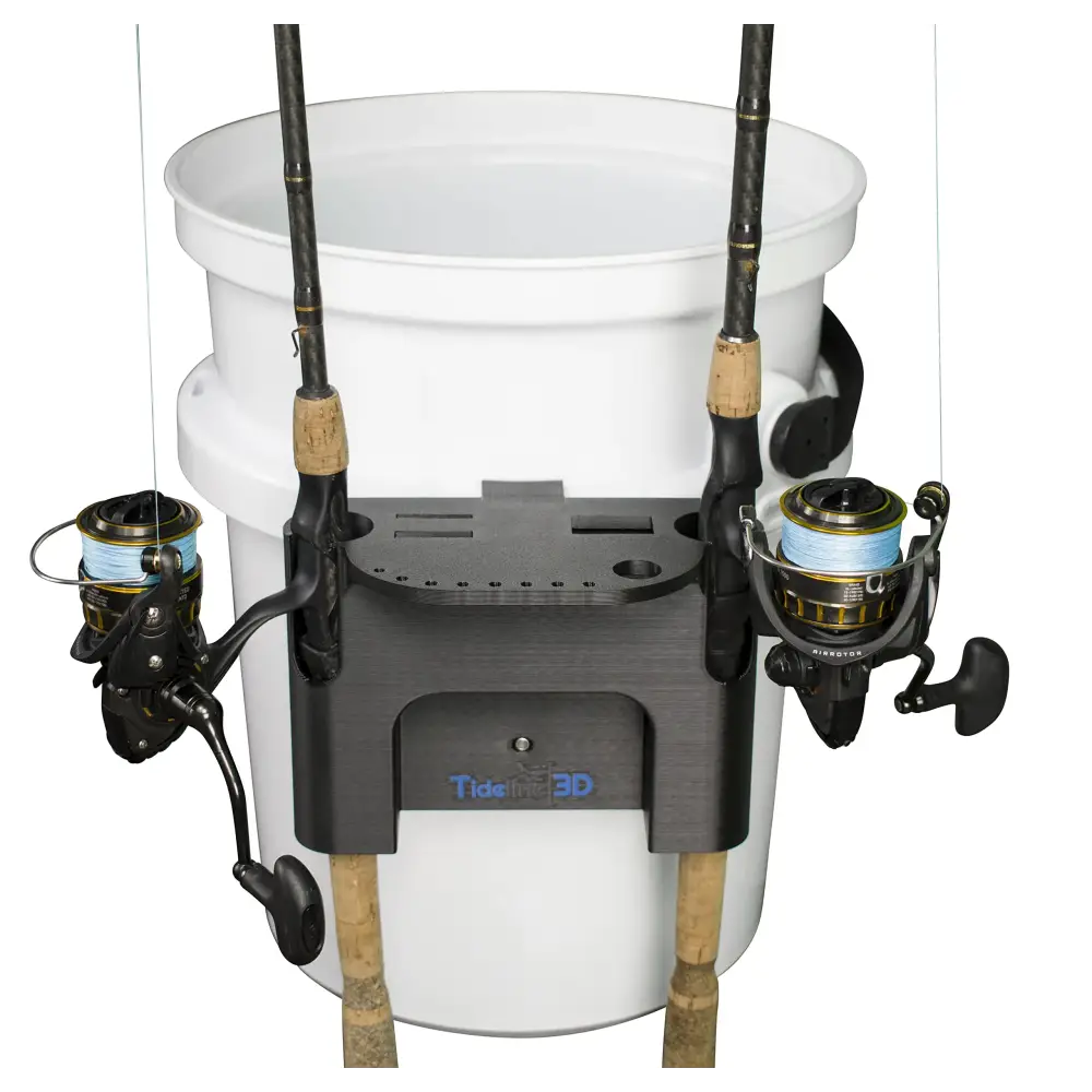 Tideline3D Fishing Rod Holder Compatible with YETI LoadOut Bucket (Black) - Black