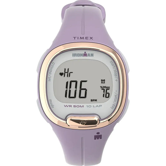 Timex Ironman Triathlon Transit+ Watch with Activity Tracking & Heart Rate 33mm – Purple with Resin Strap