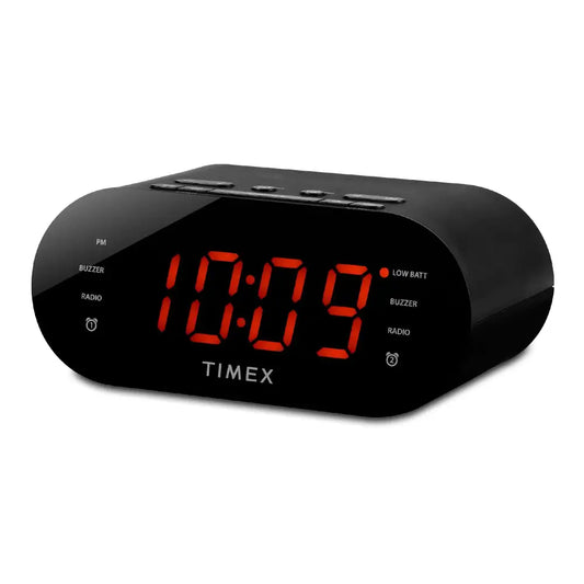 Timex T231G AM/FM Dual Alarm Clock Radio with 1.2-Inch Display and Line-in Jack (Gunmetal) - Black / Square