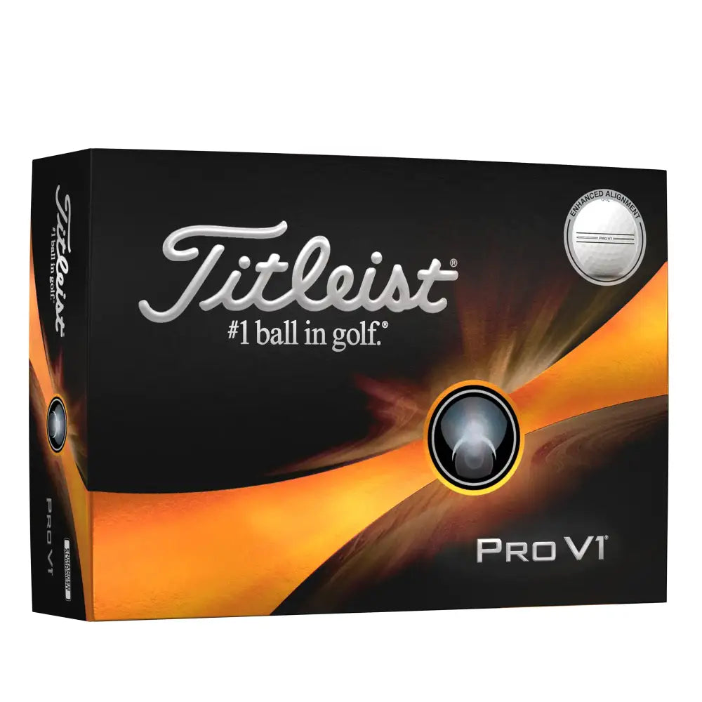 Titleist Pro V1 One Dozen Enhanced Alignment Golf Balls - Enhanced Alignment / White