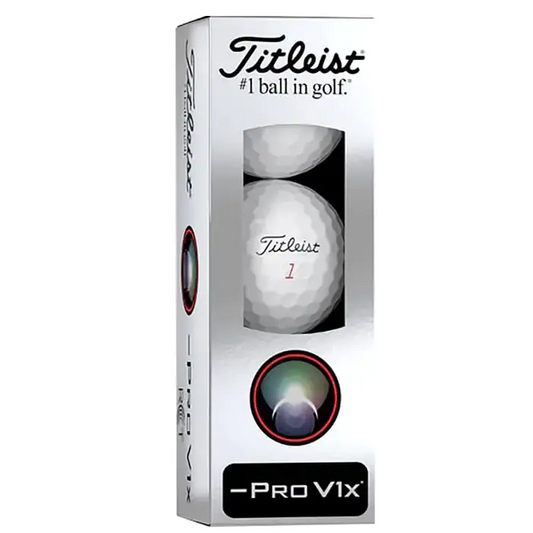 Titleist Pro V1X Left Dash RCT Golf Balls - New Sleeve - 3 Balls White - n/a